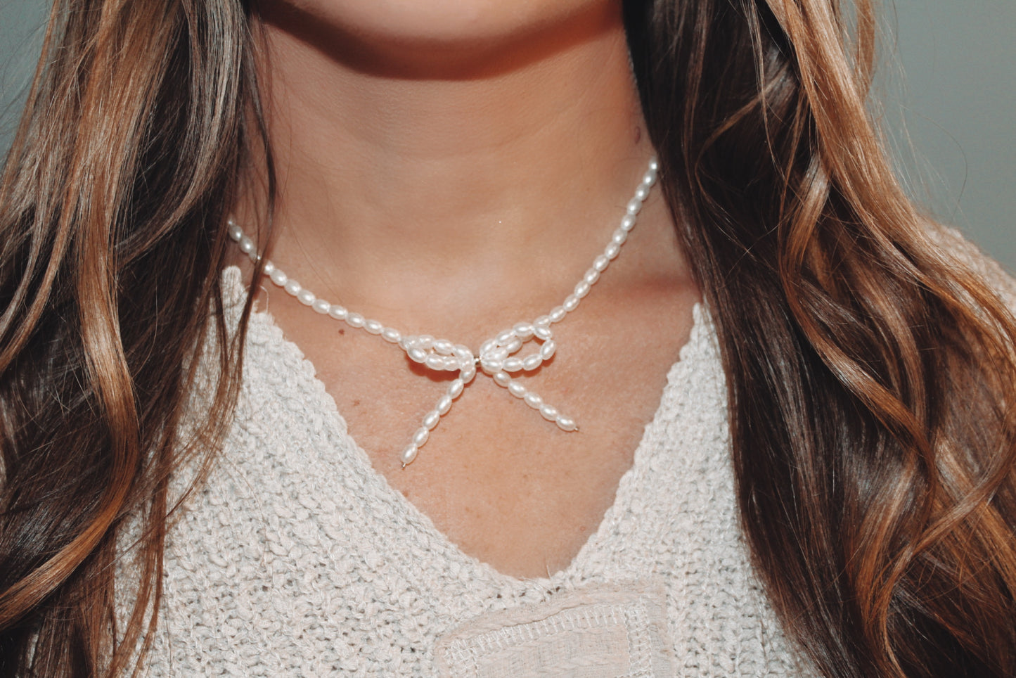 Pearl Bow Necklace