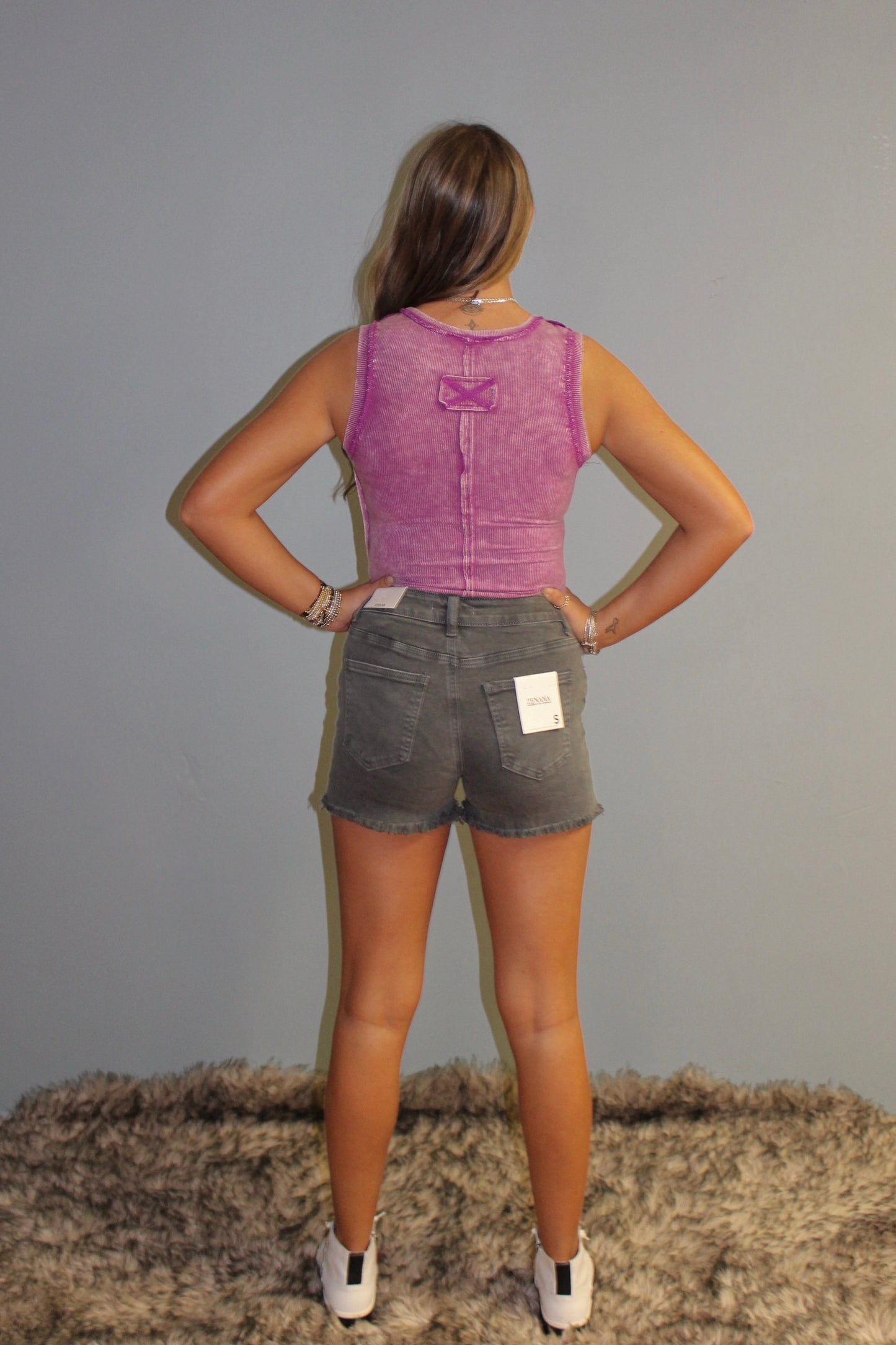 Black Ash Denim Shorts