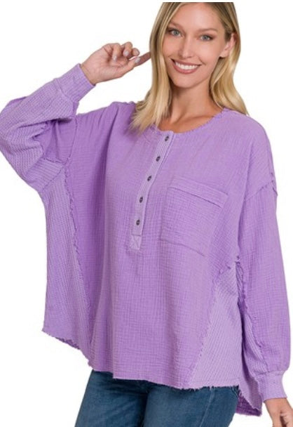 Lavender Linen Top