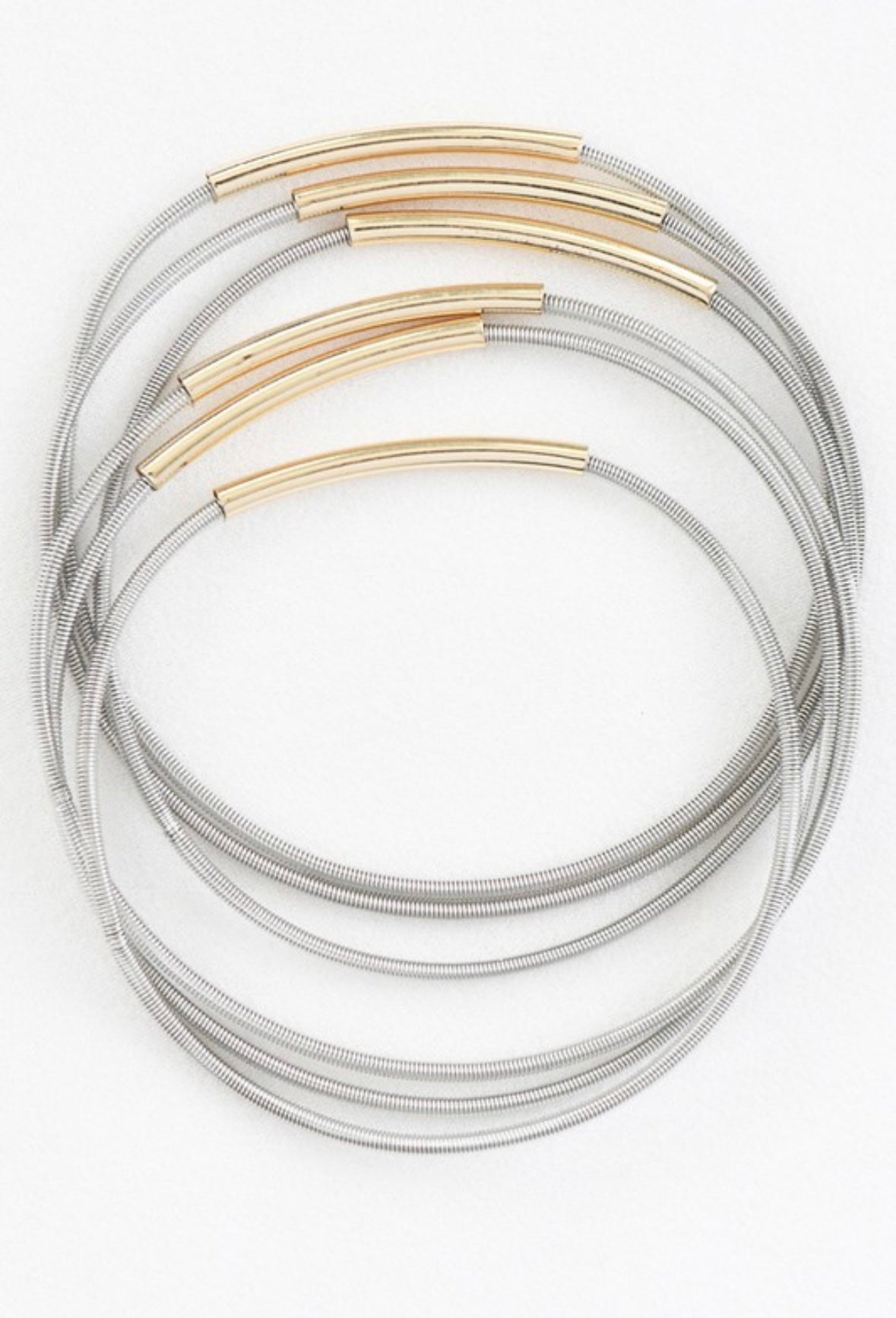Silver & Gold Guitar String Bracelets