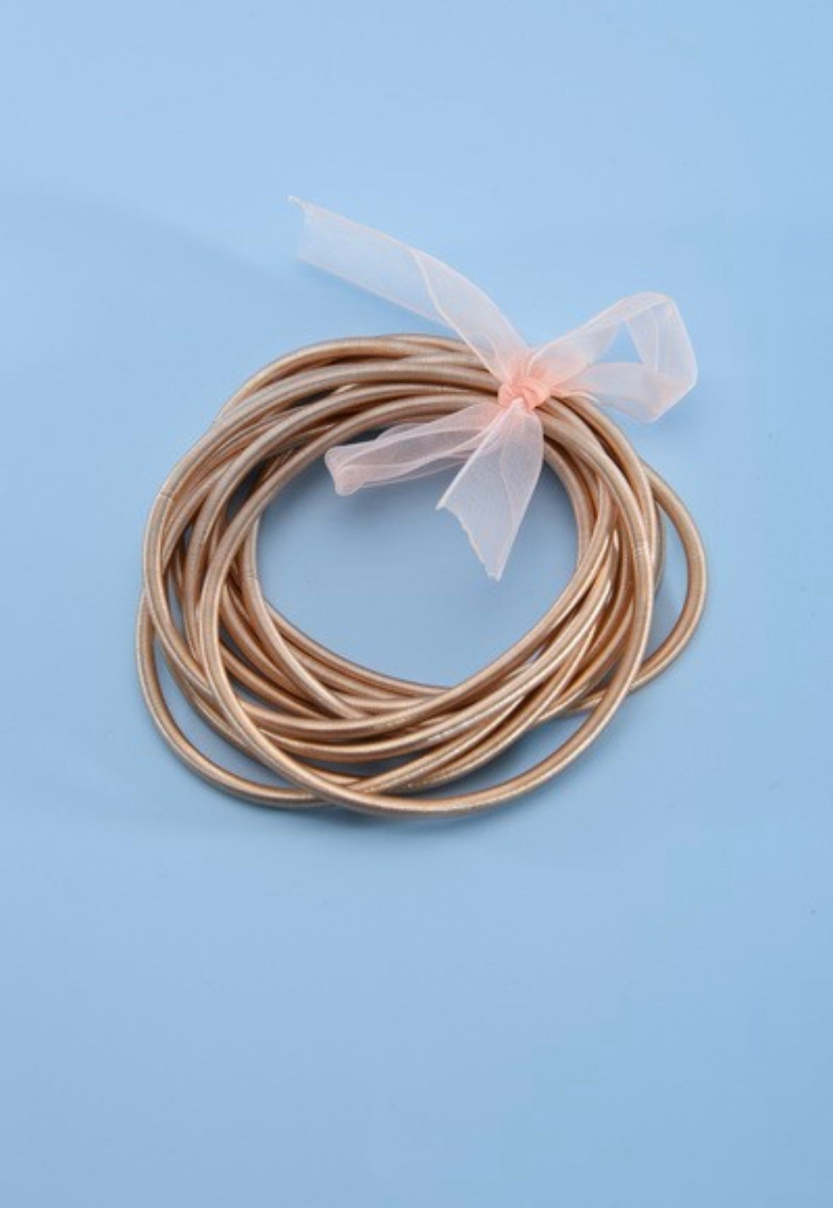 Thick Guitar String Bangles — Rose Gold