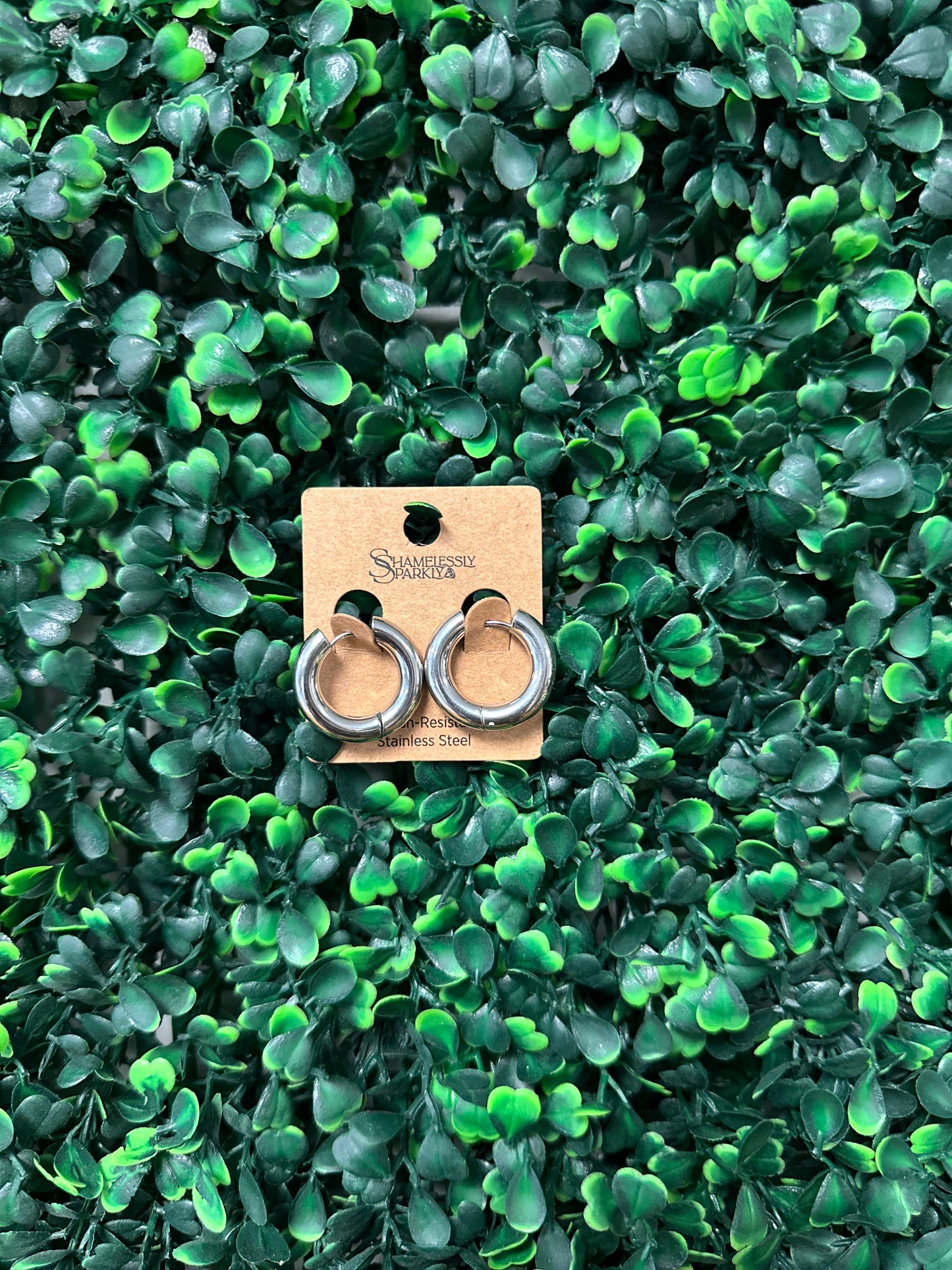 Stainless Steel Silver Hoops