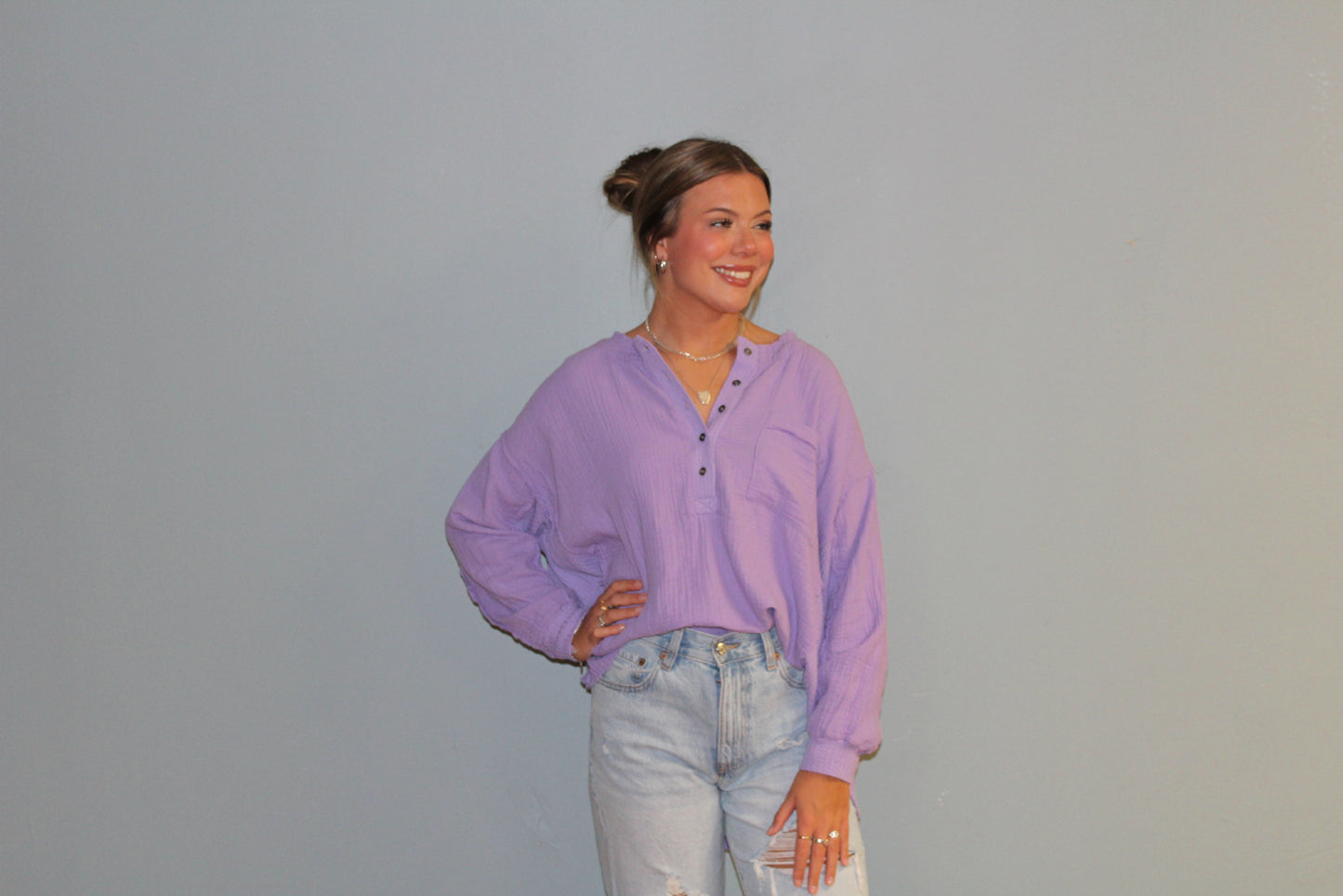 Lavender Linen Top