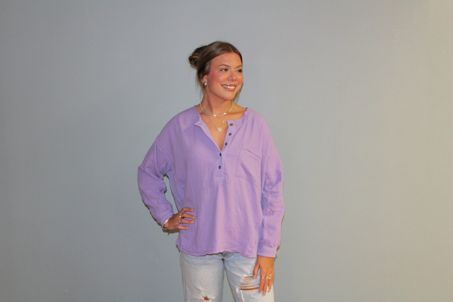 Lavender Linen Top