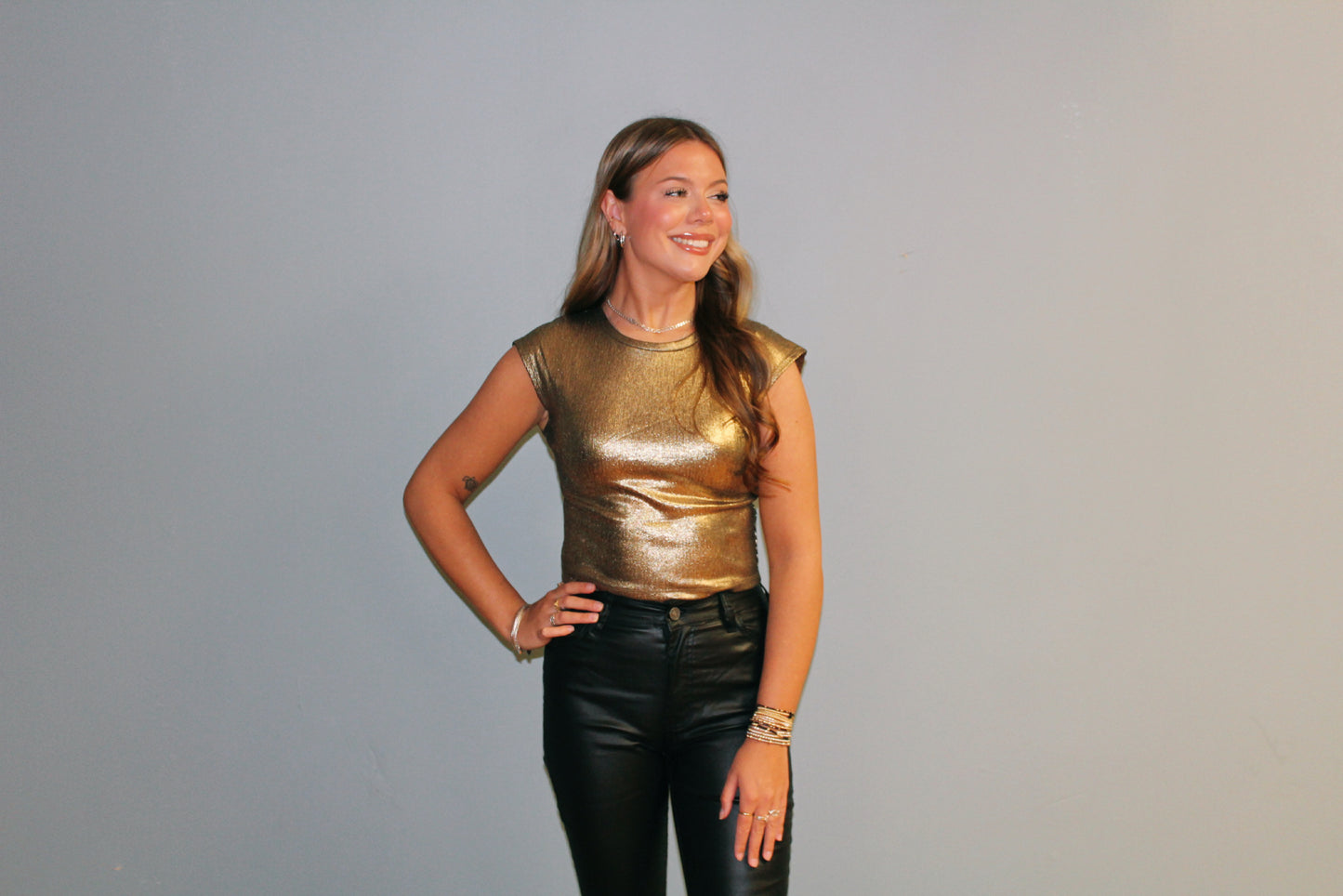 Gold Metallic Top