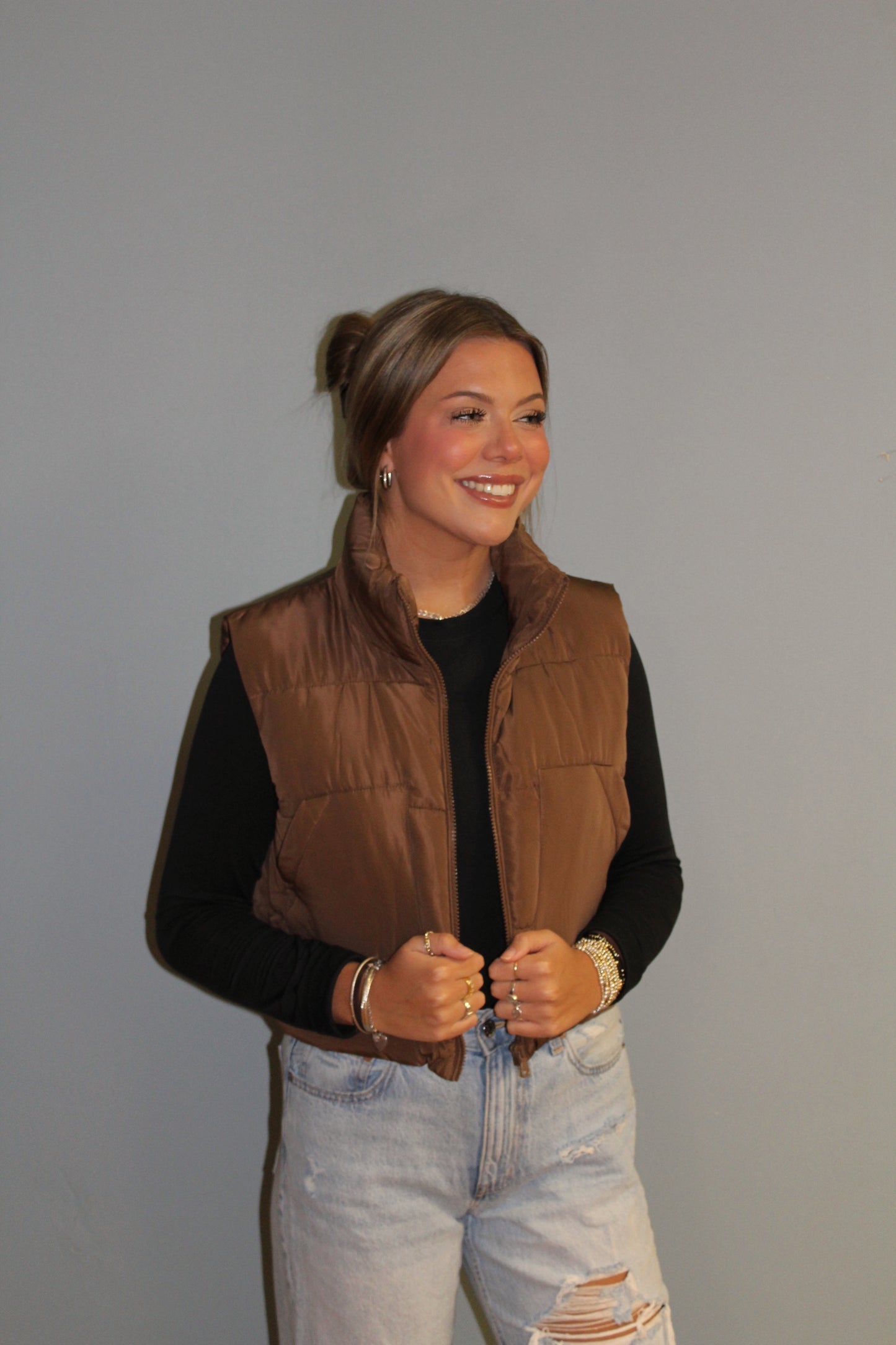 Brown Puffer Vest