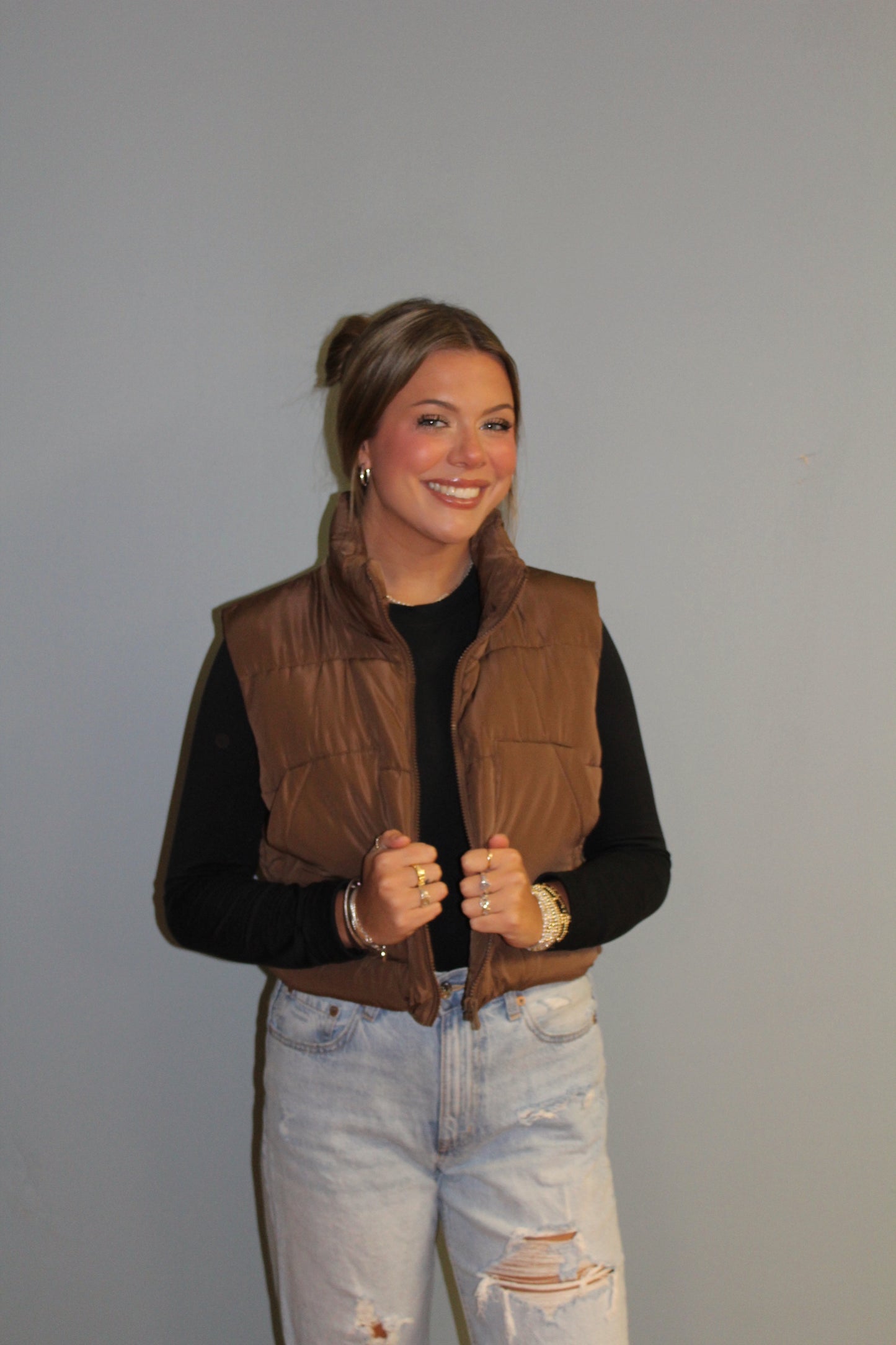 Brown Puffer Vest