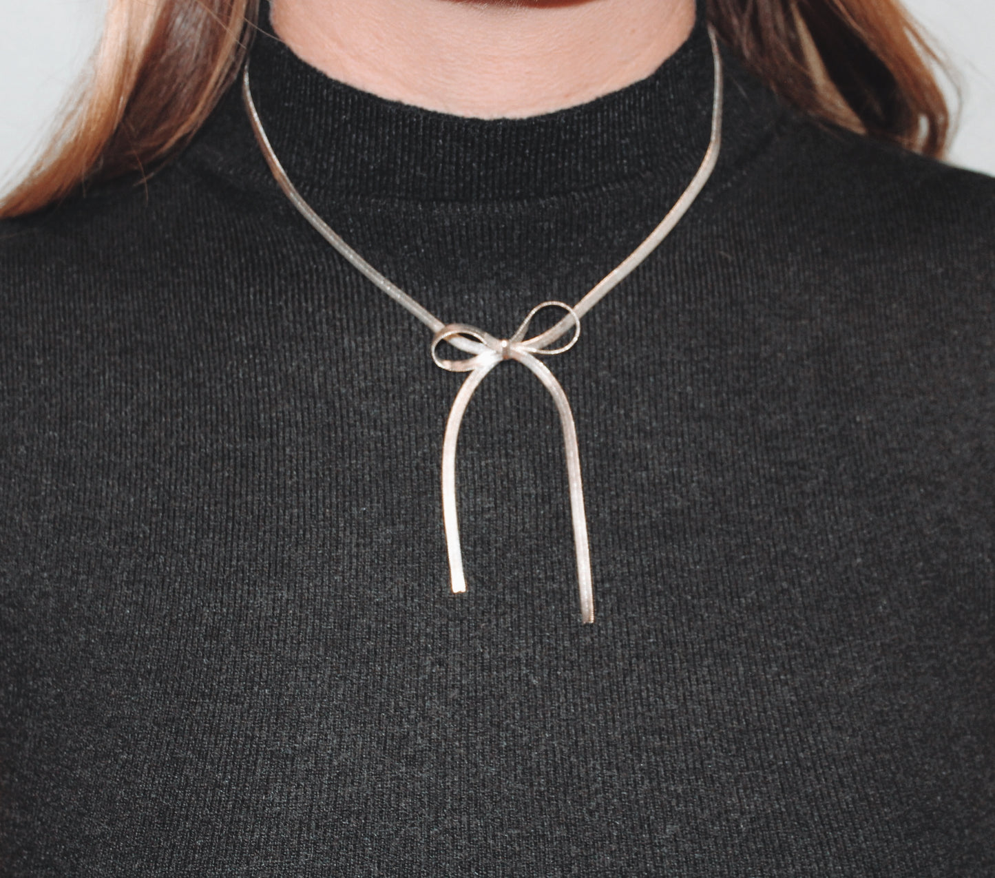Silver Bow Necklace
