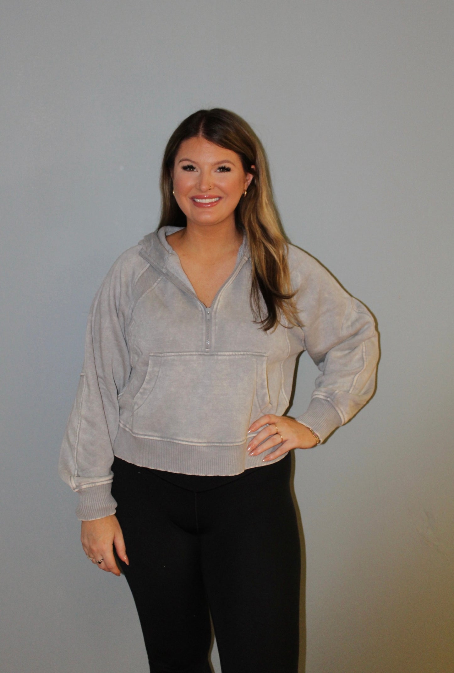 Sleet Half Zip Fleece Hoodie