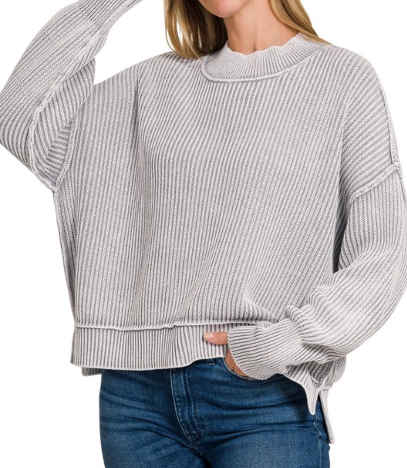 Acid Washed Sleet Sweater