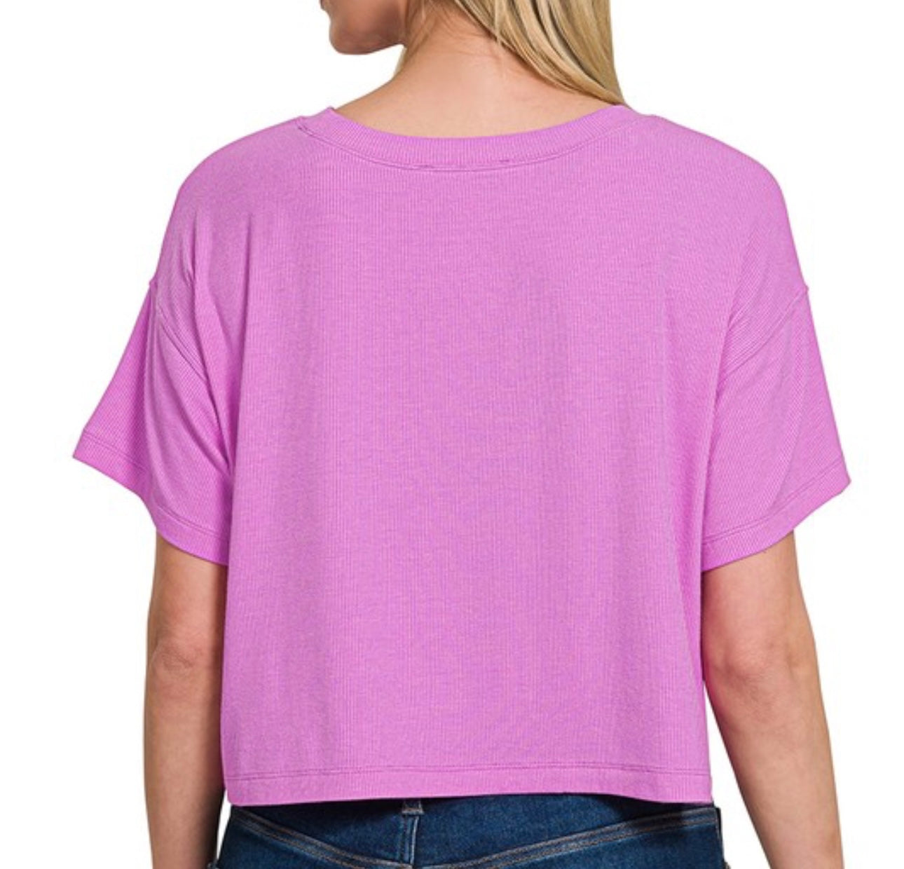 Cropped Ribbed Box Tee