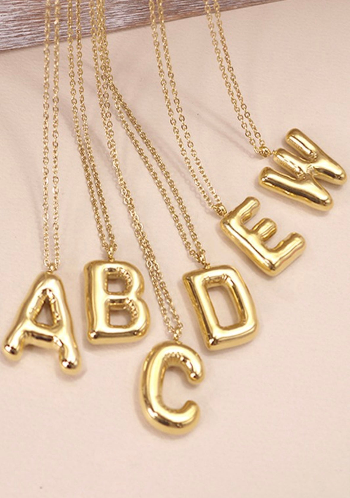 Bubble Letter Necklaces - GOLD