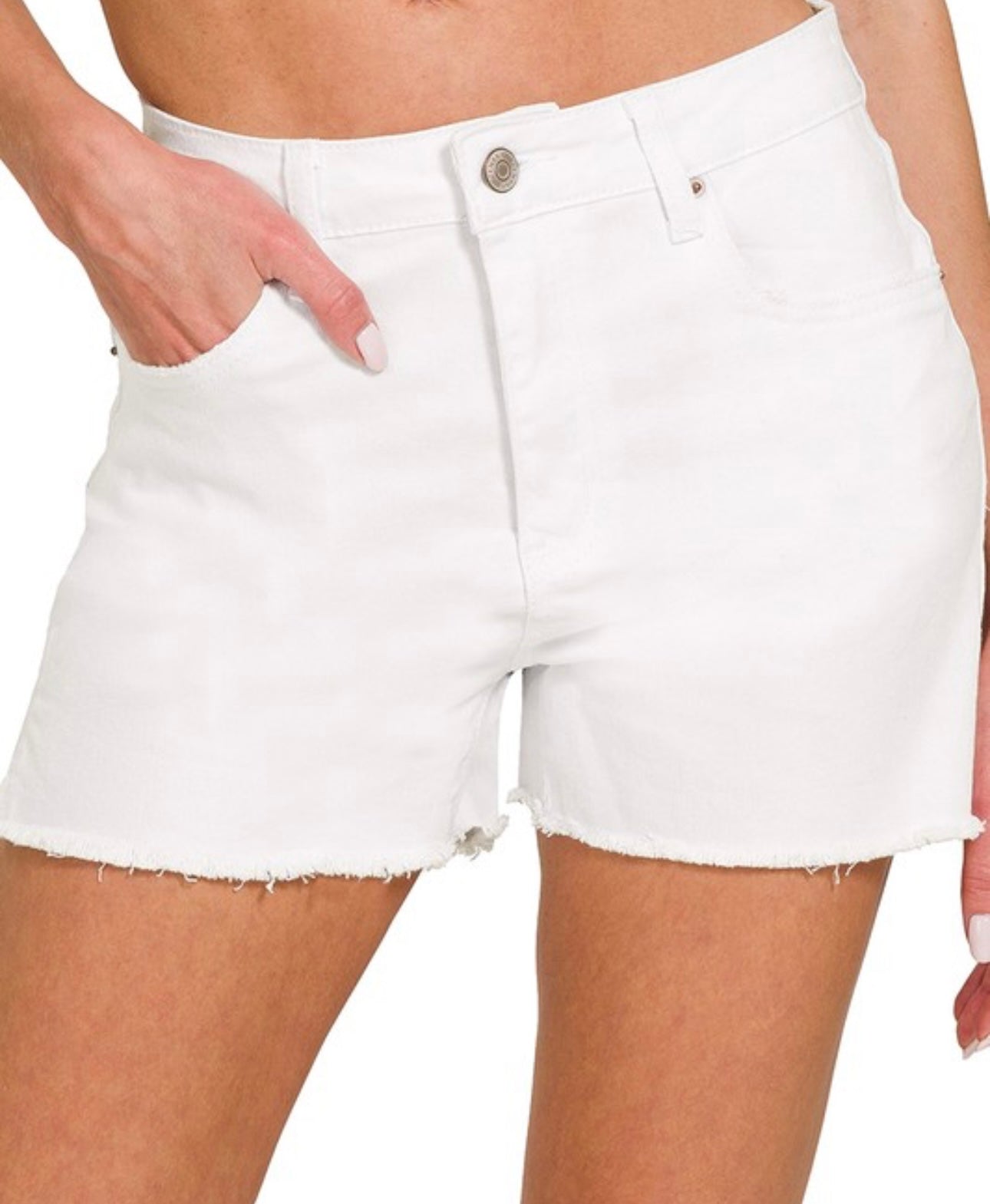 White Denim Shorts