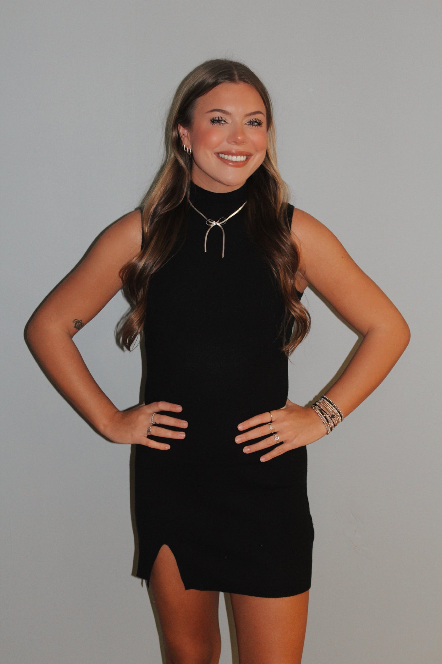 Black Mock Neck Dress