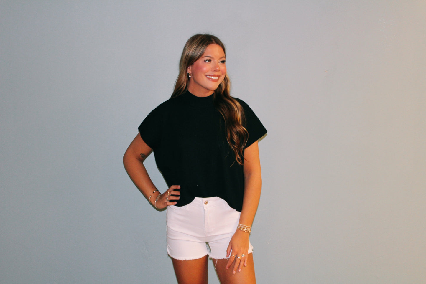 White Denim Shorts