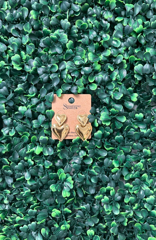 Gold Heart Earrings