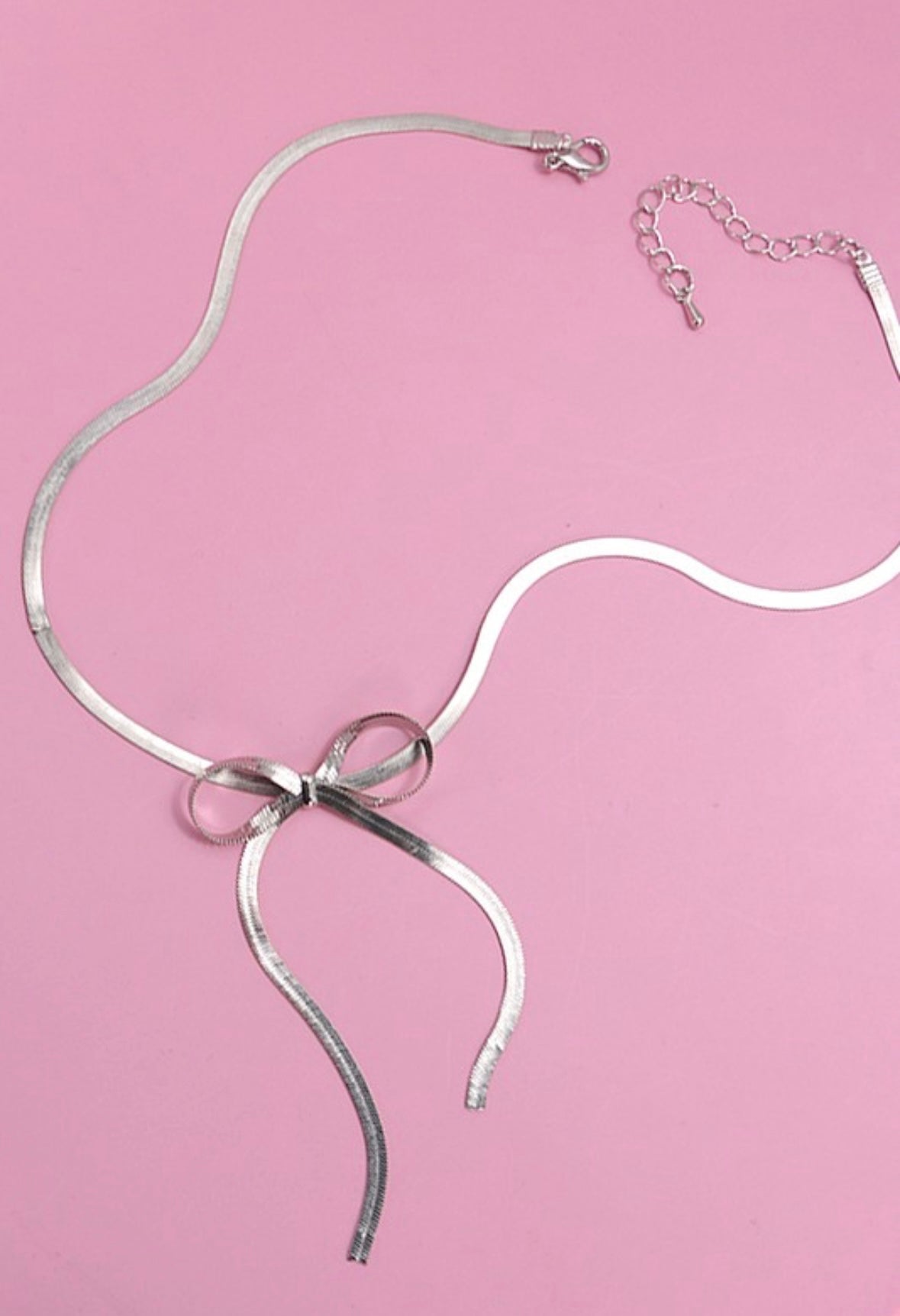 Silver Bow Necklace