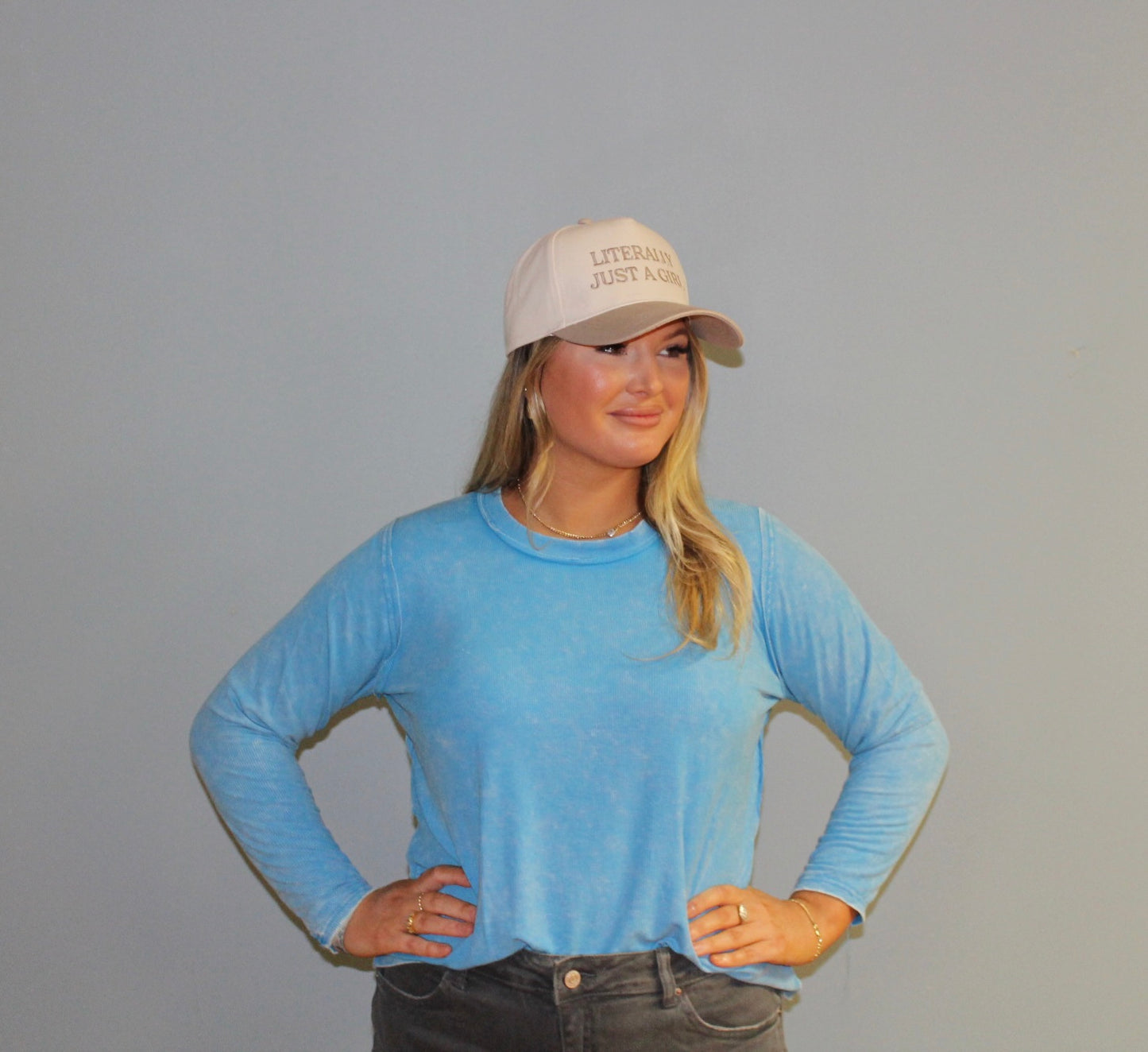 Blue Acid Wash Long Sleeve