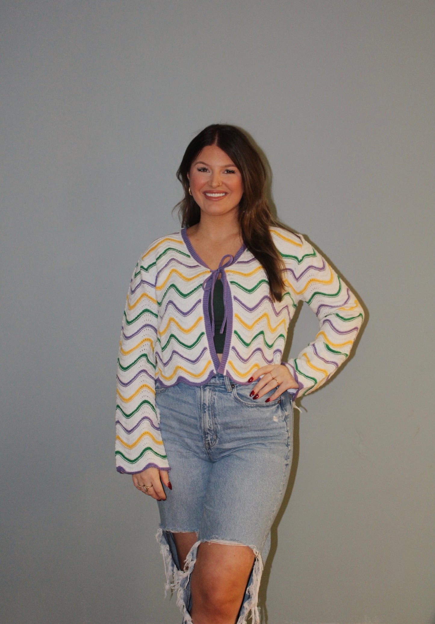 Mardi Gras Cardigan