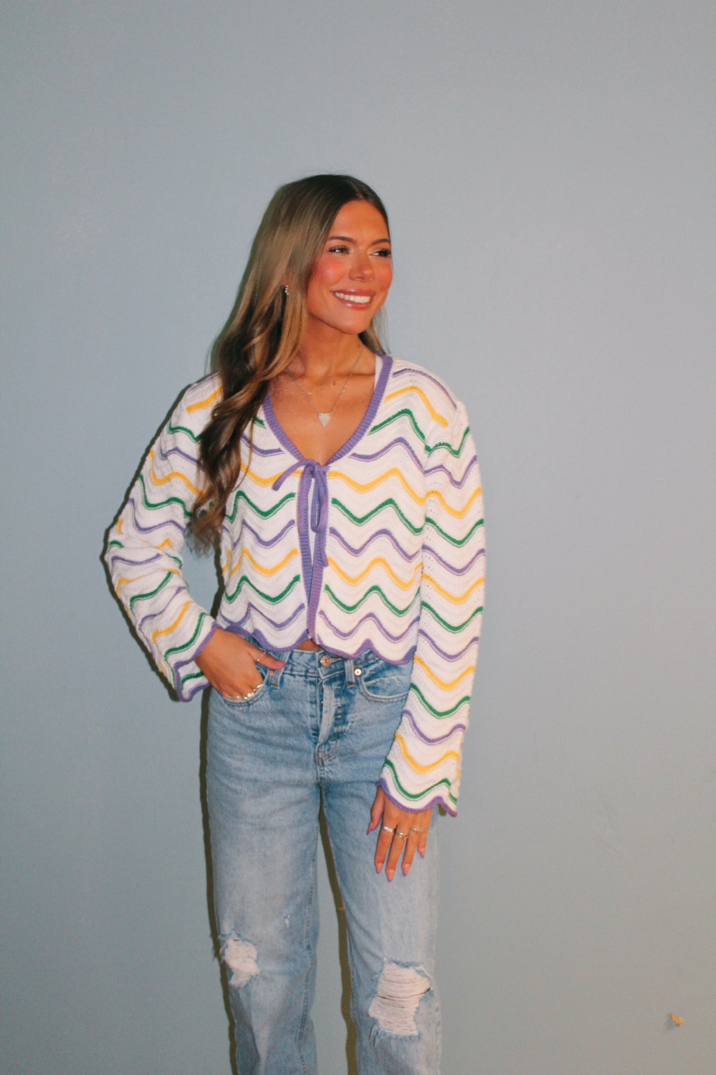 Mardi Gras Cardigan