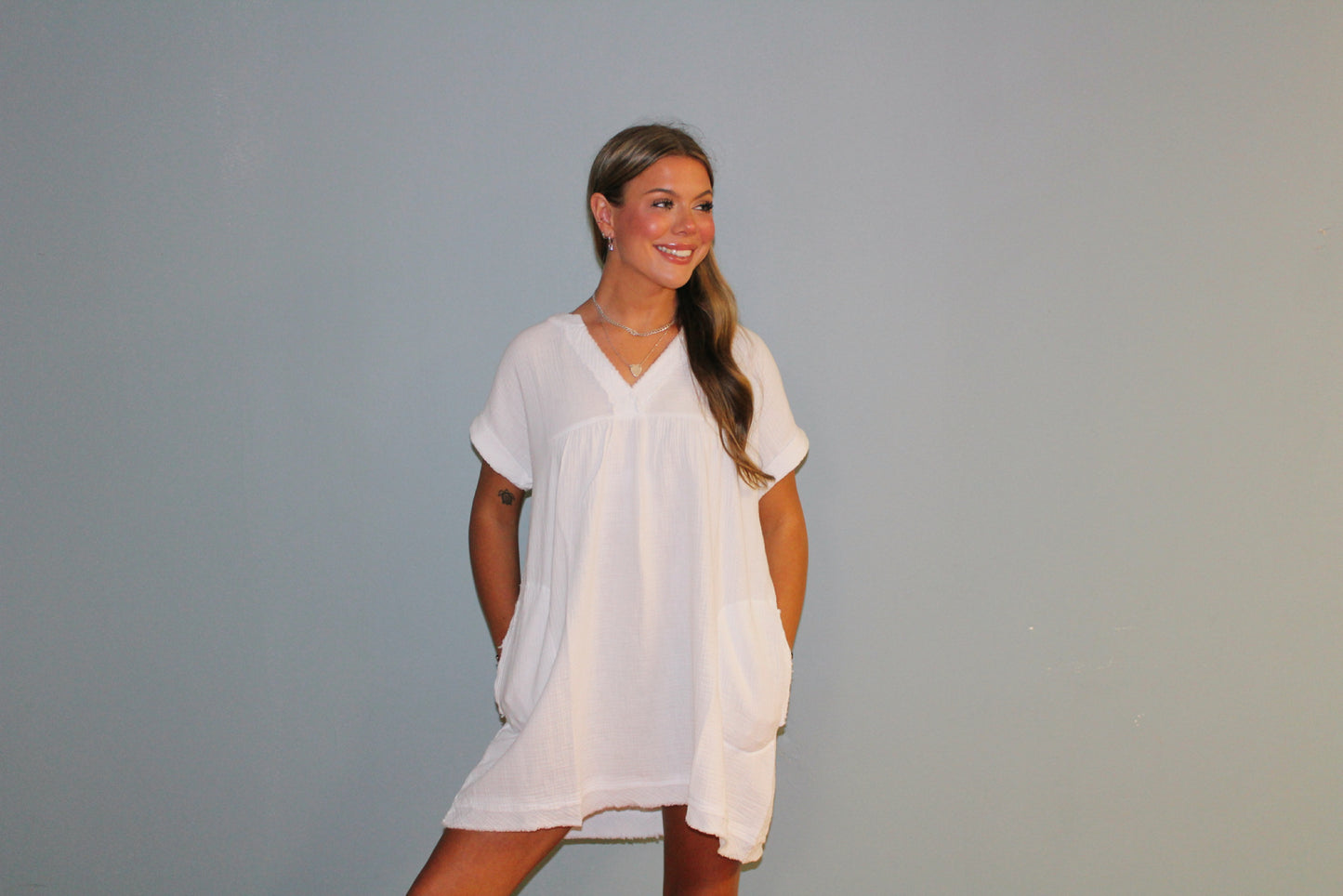 White Linen Dress